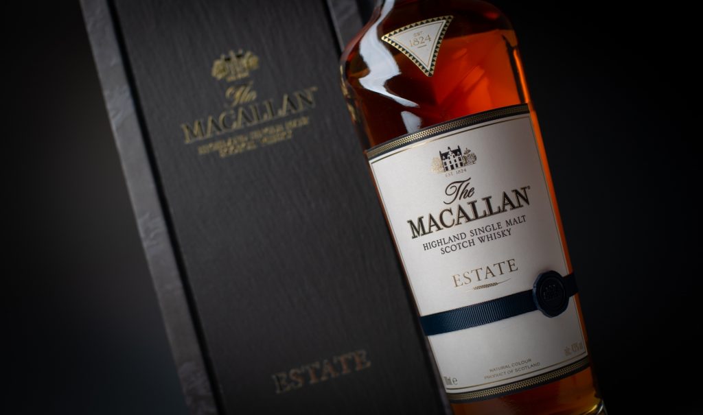 The Macallan Estate is a single malt containing spirit made from home-grown barley, which is distilled just once a year over the course of a single week.