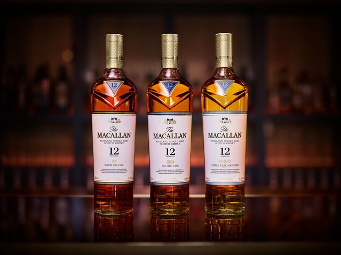 The Macallan trilogy of 12 year old Sherry Oak, Double Cask and Triple Cask was launched in 2018